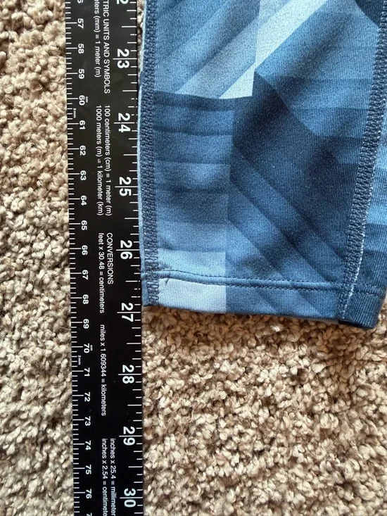 Athleta Blue Geometric Print Leggings Size Small High Rise Athletic Yoga - Picture 8 of 9